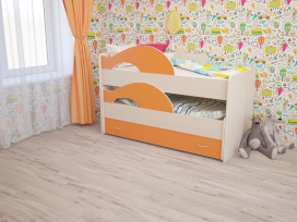 Кровать детская с ящиком Матрешка Оранж